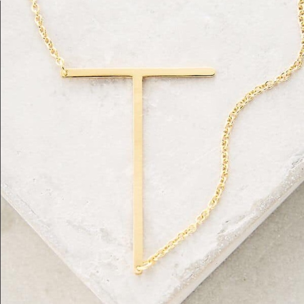 Anthro initial necklace